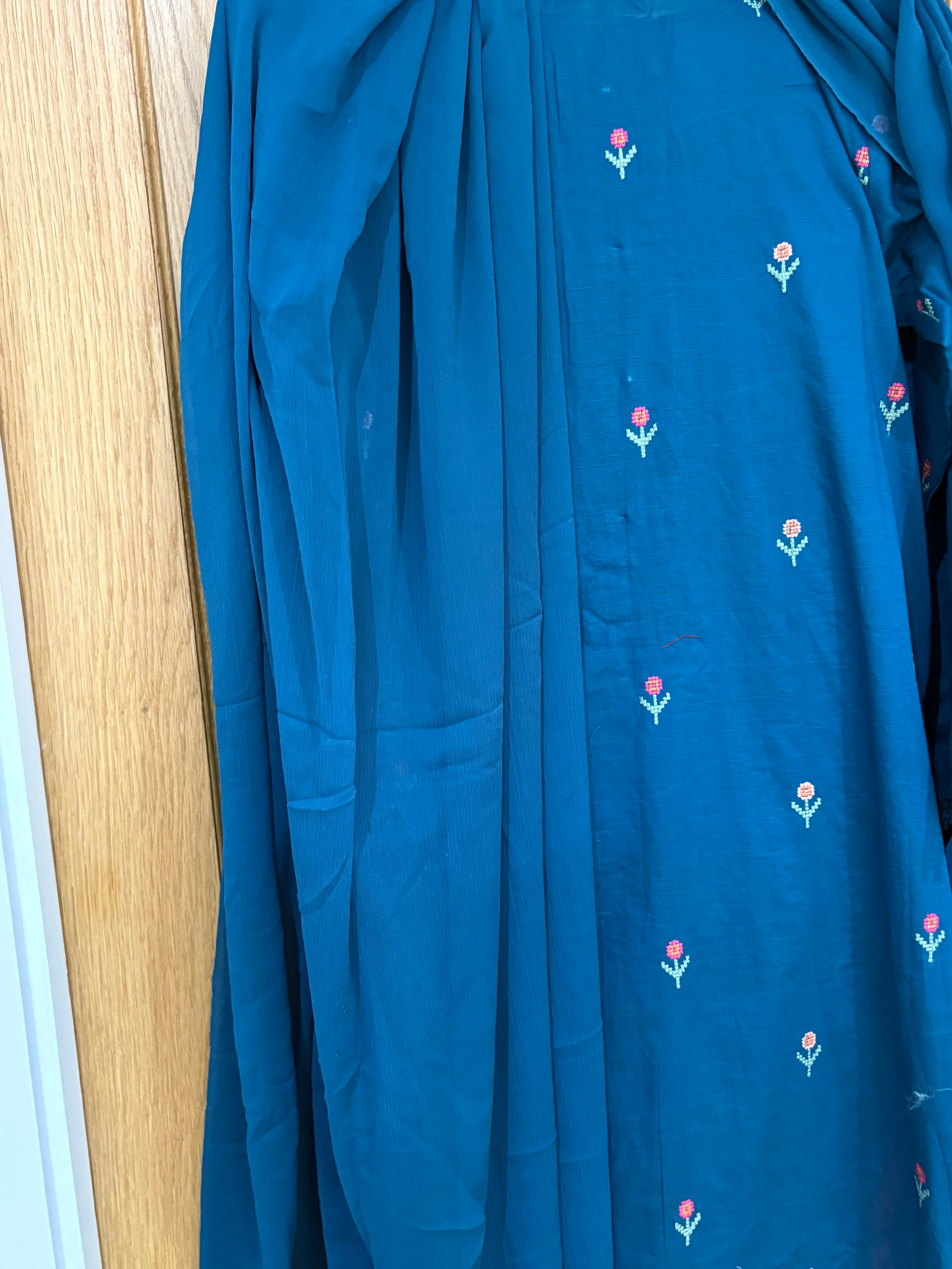 Elegant teal blue 3-piece suit