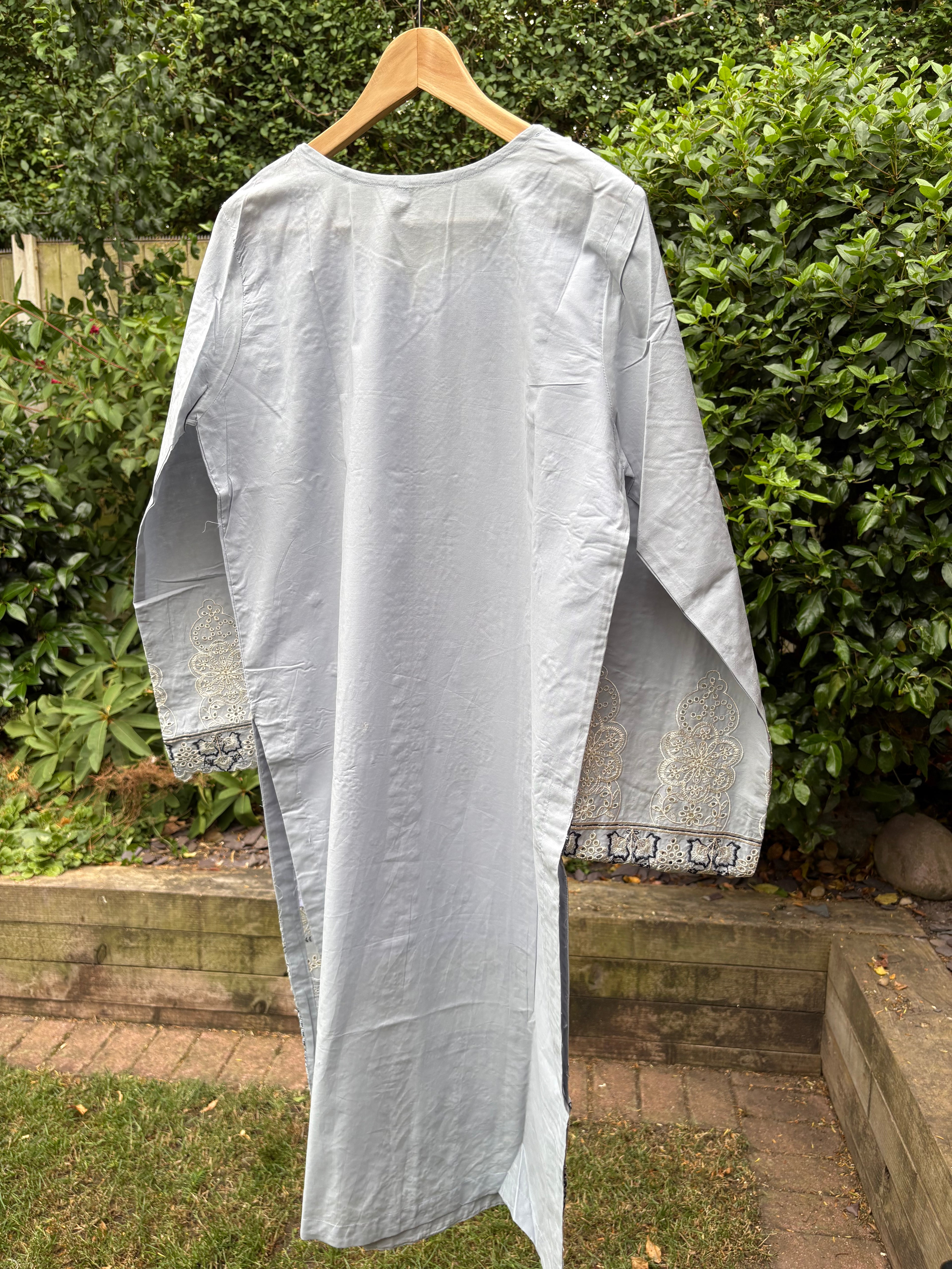 Light ice blue -luxury embroidered (3PC)