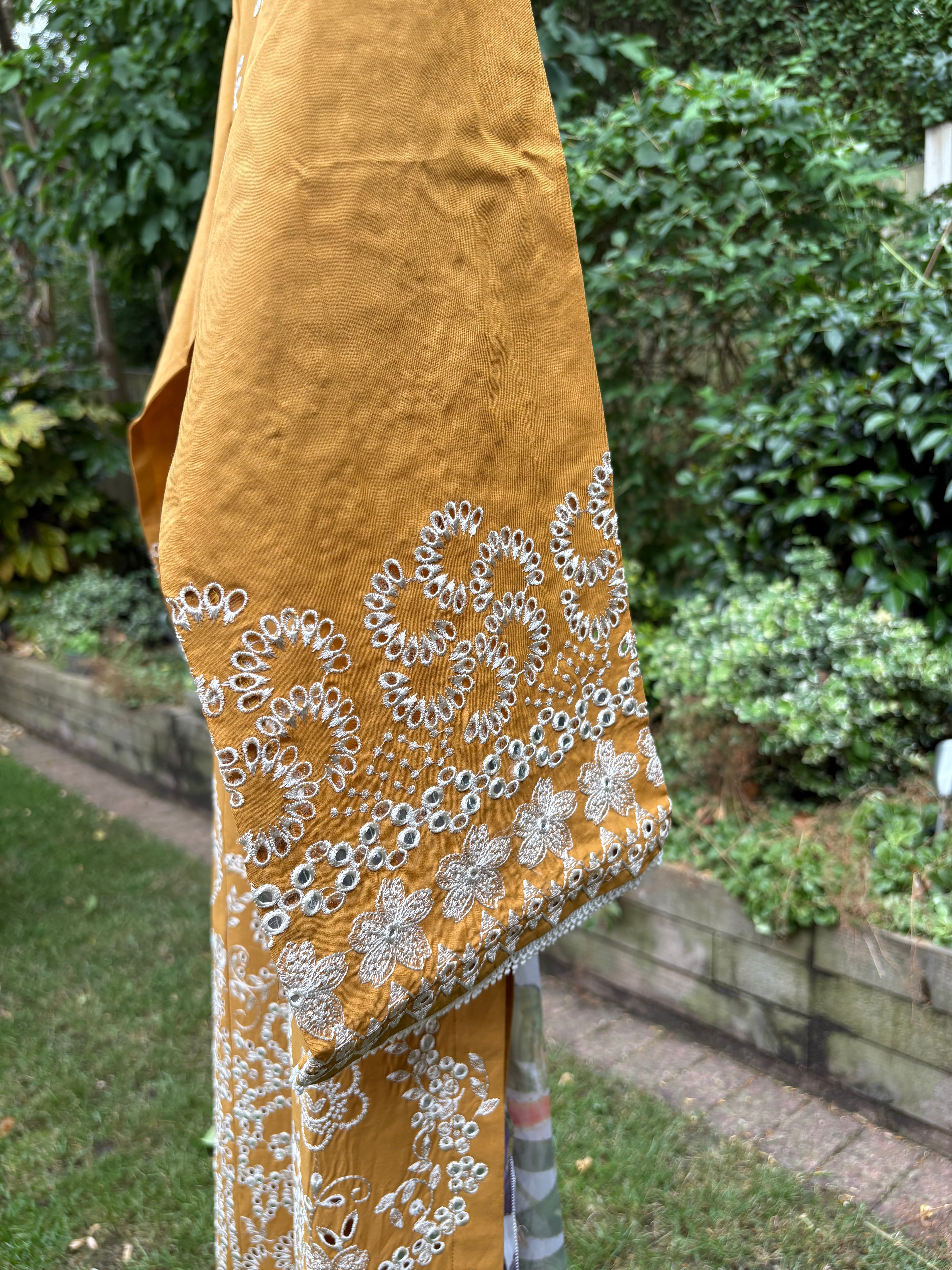 Mustard -luxury embroidered (3PC)