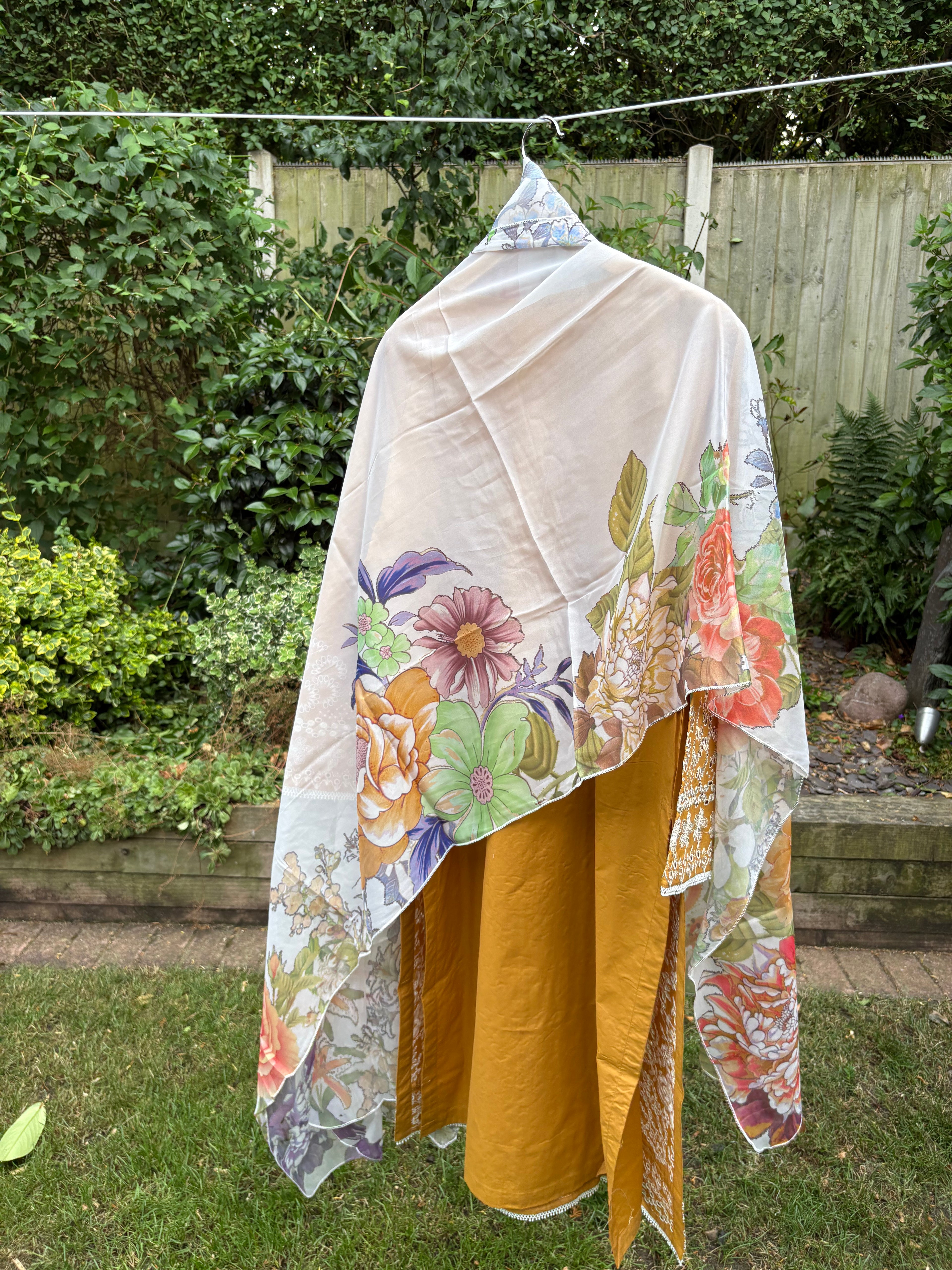 Mustard -luxury embroidered (3PC)