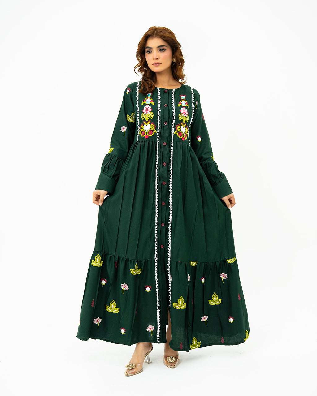 Embroidered Maxi Dark green