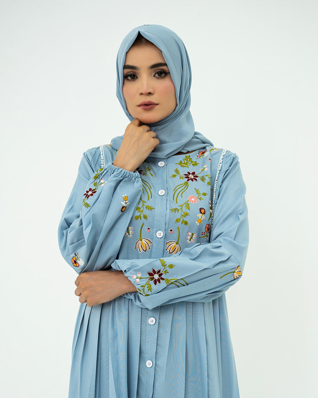 Embroidered Maxi l Light Blue