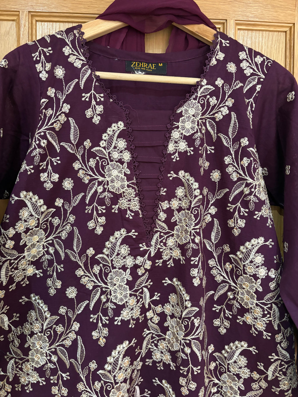 Deep Purple Embroidered 3-Piece Suit