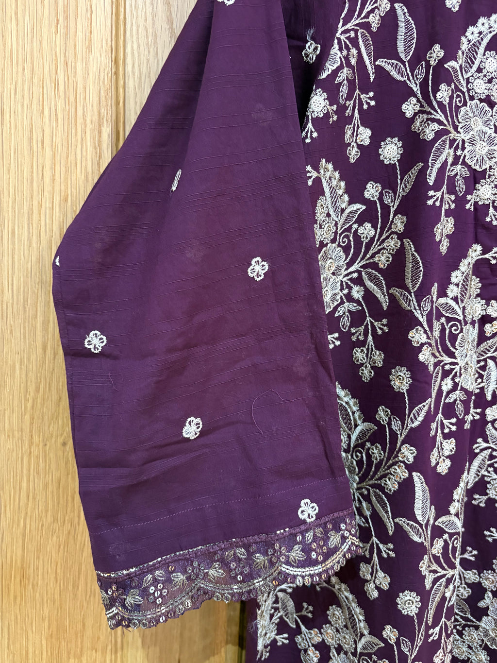 Deep Purple Embroidered 3-Piece Suit