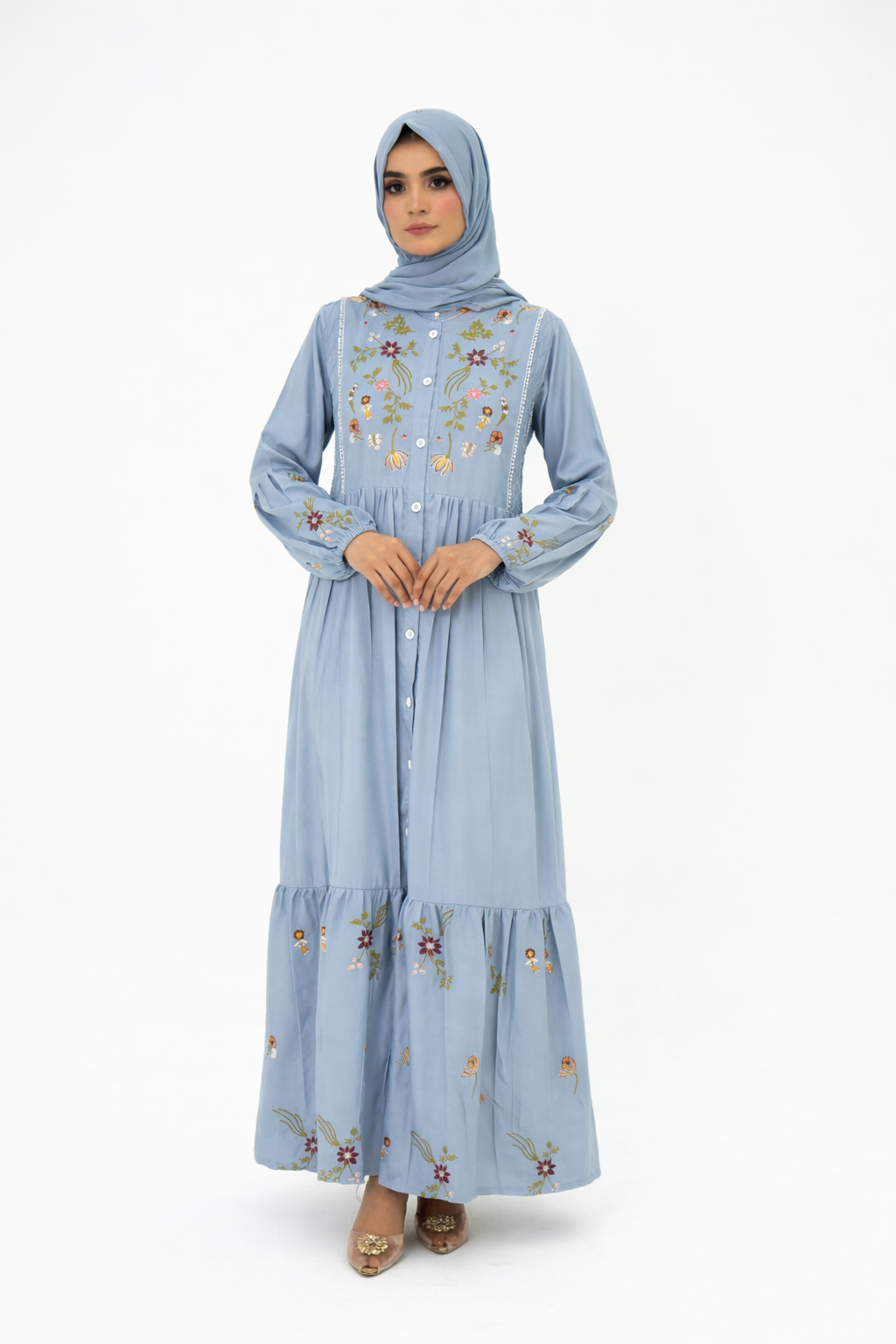 Embroidered Maxi light gray