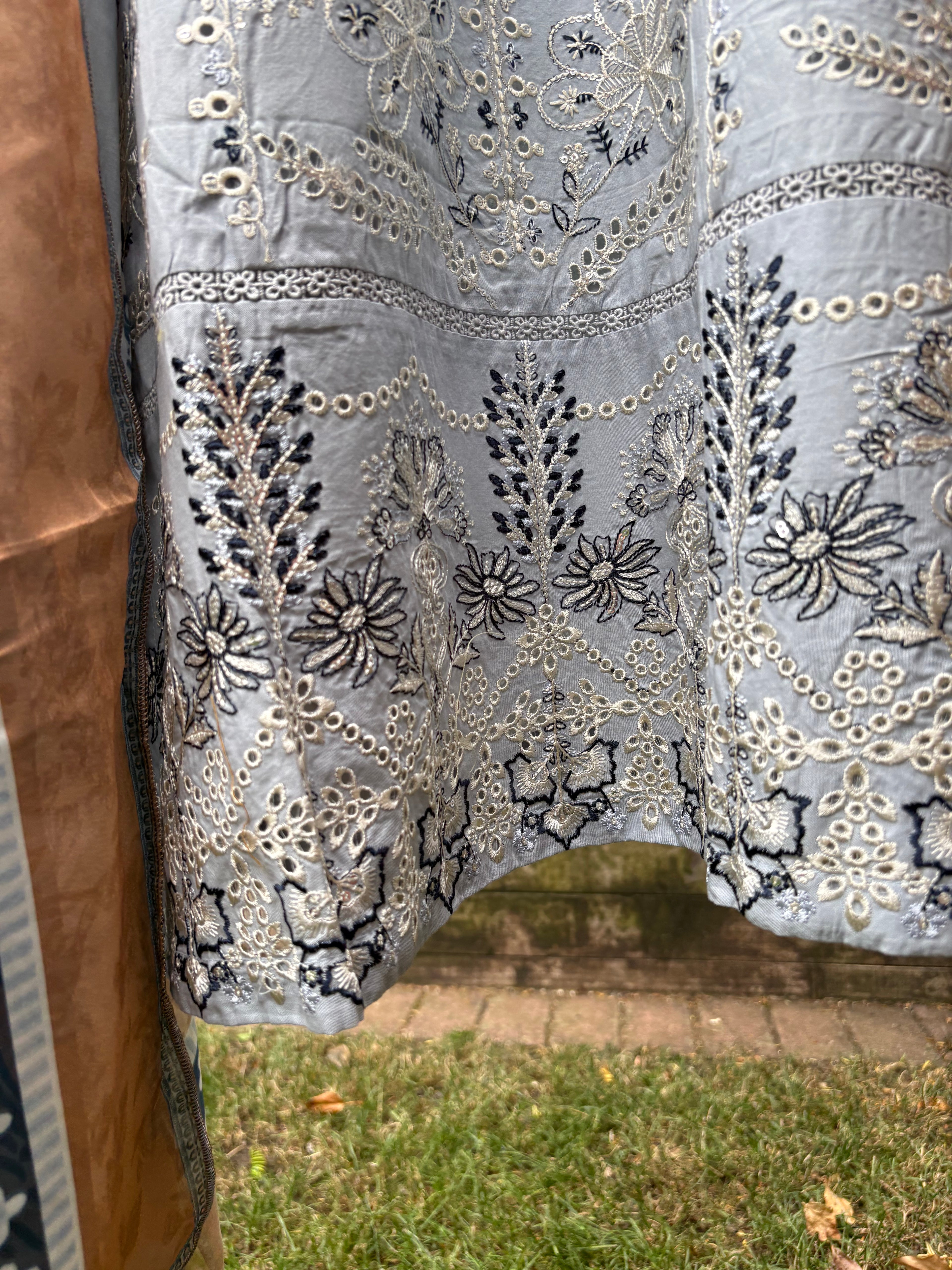 Light ice blue -luxury embroidered (3PC)