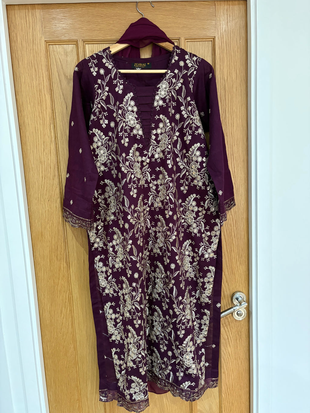 Deep Purple Embroidered 3-Piece Suit