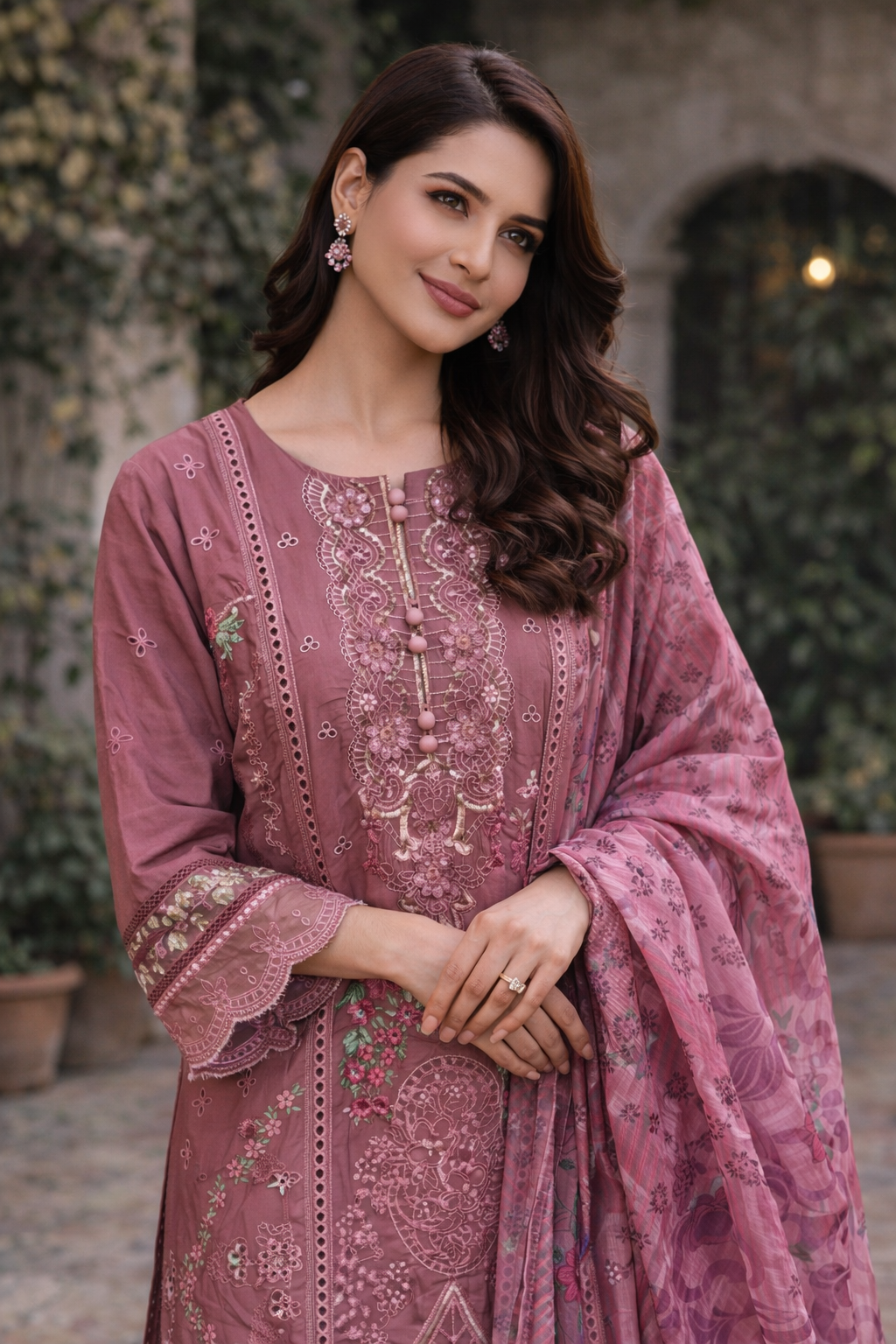 Gul-e-Mauve Luxury Embroidered Suit