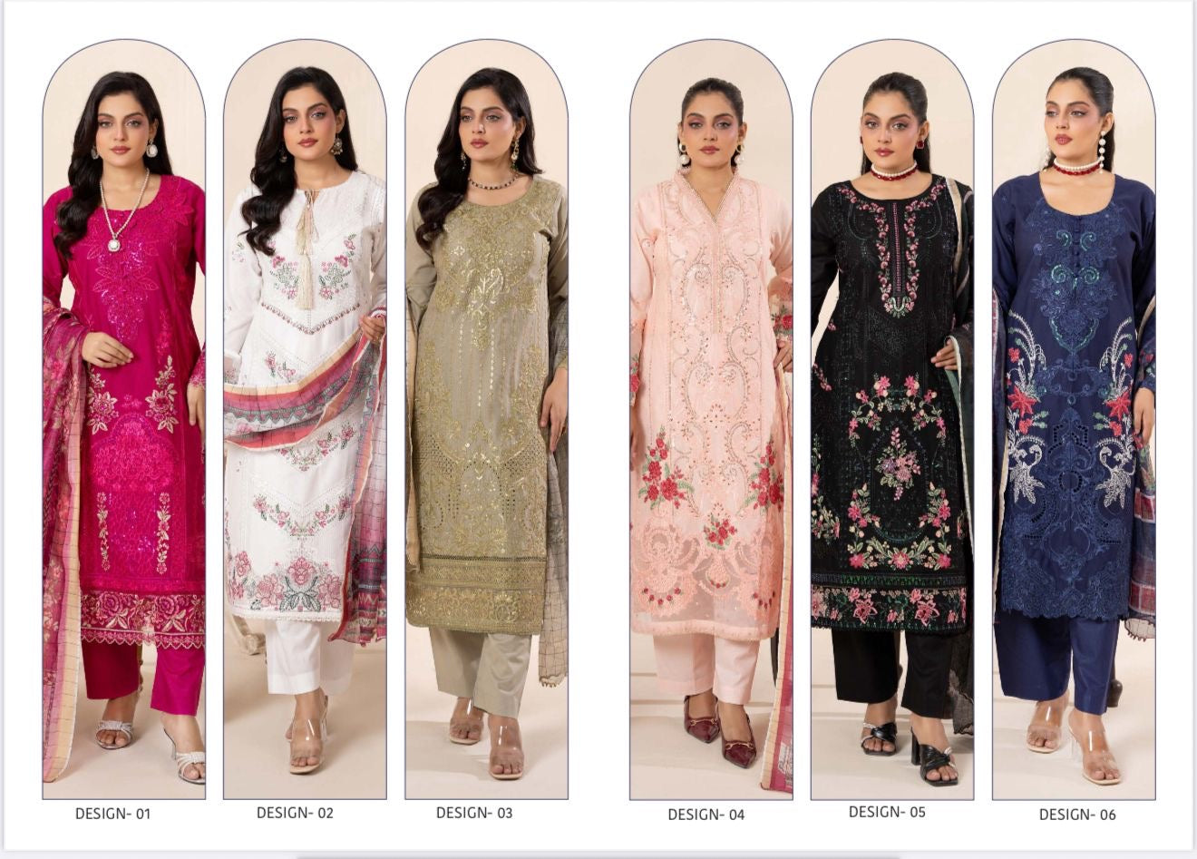 Blush light pink embroidered lawn dress
