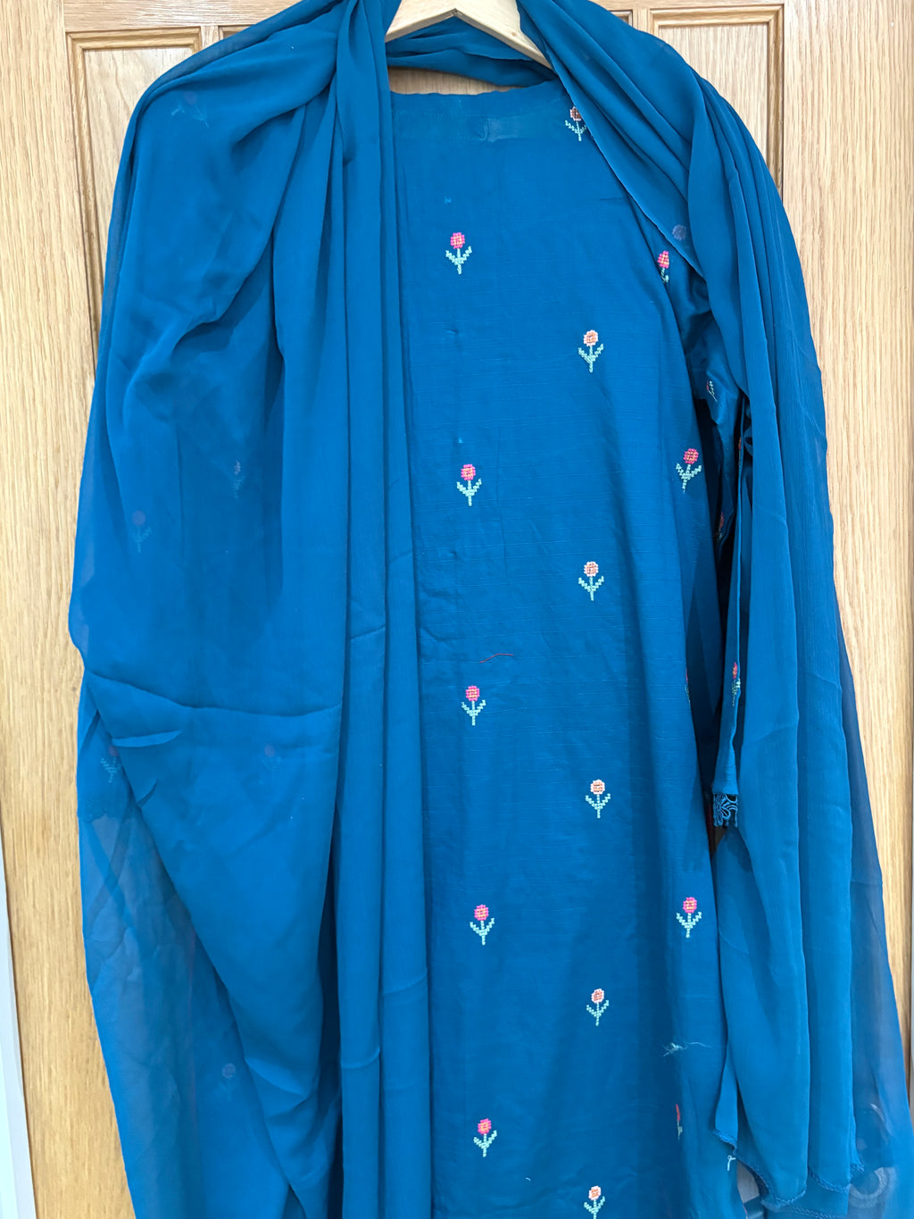 Elegant teal blue 3-piece suit