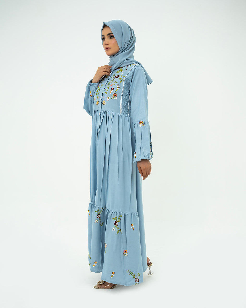 Embroidered Maxi l Light Blue