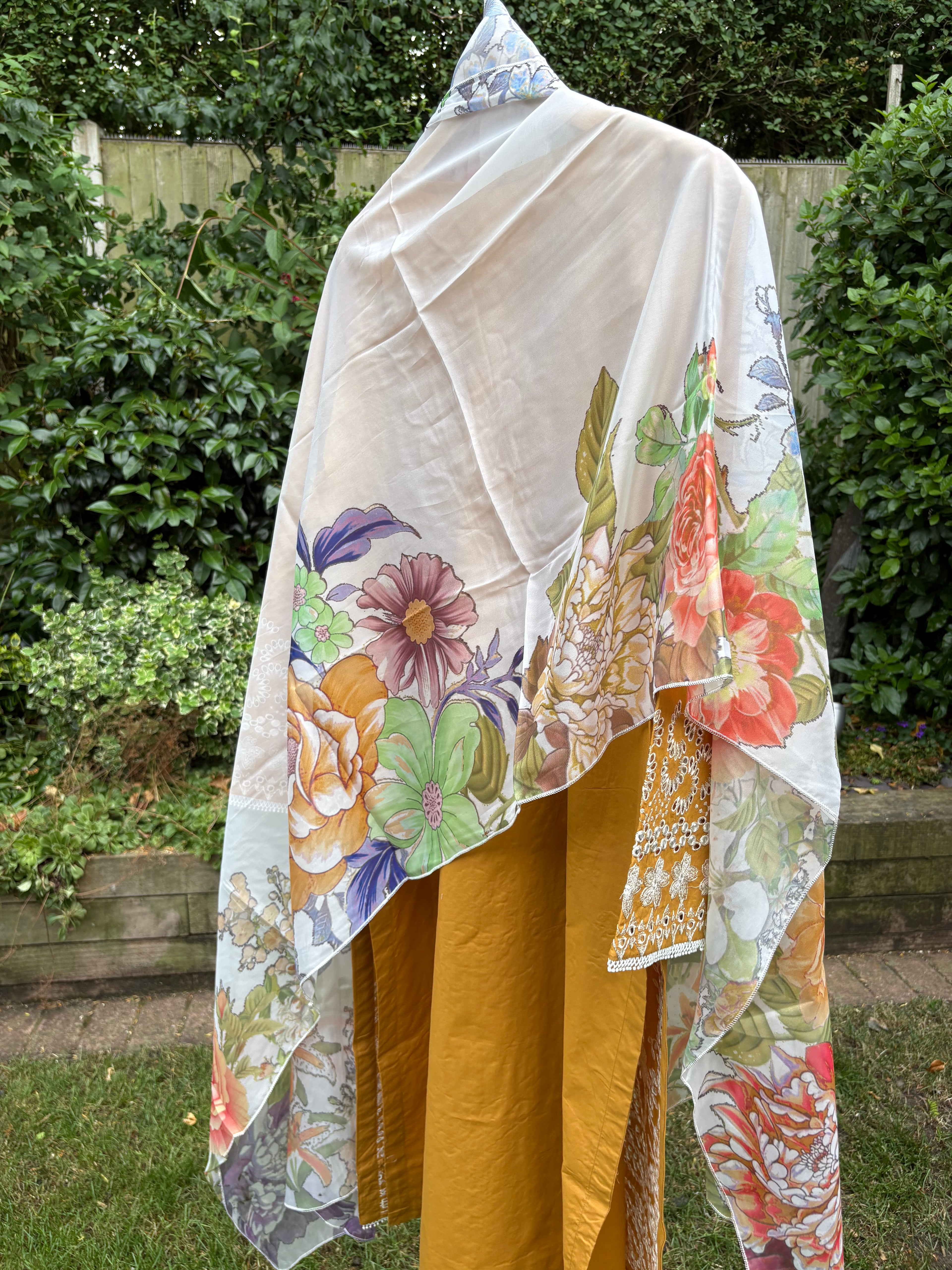 Mustard -luxury embroidered (3PC)