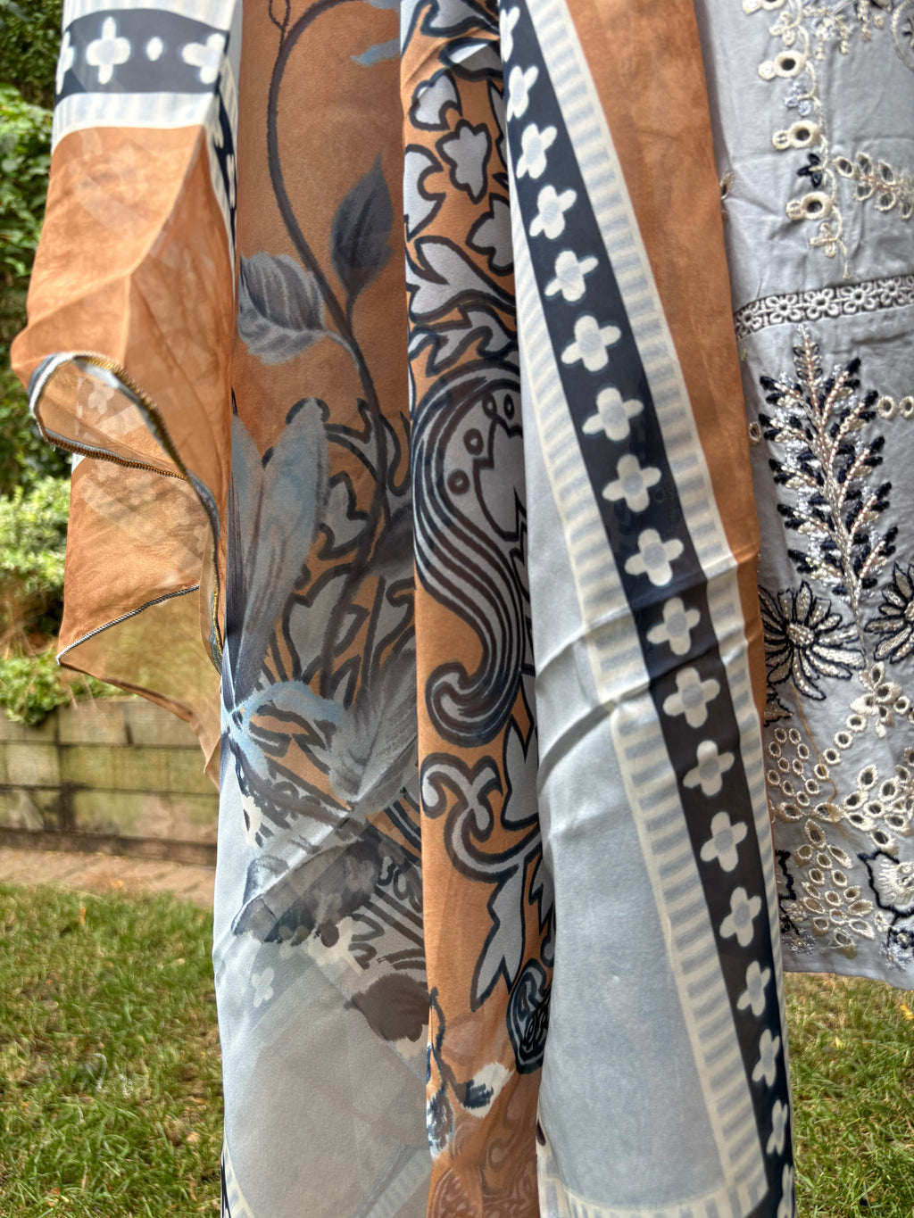 Light ice blue -luxury embroidered (3PC)