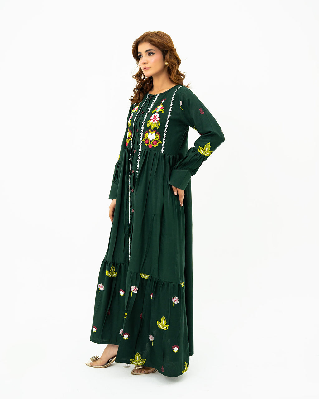 Embroidered Maxi Dark green