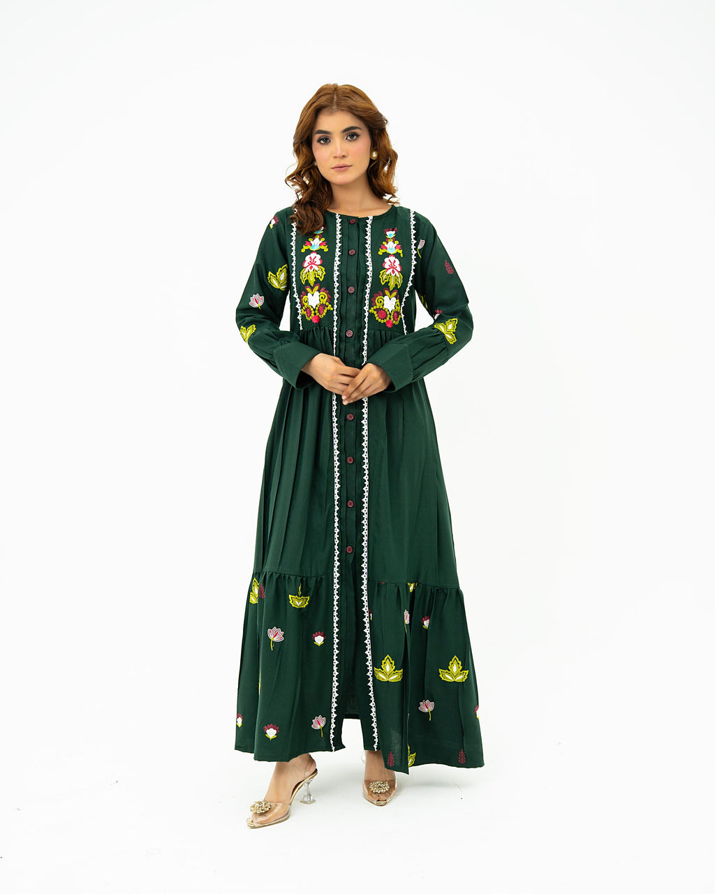 Embroidered Maxi Dark green