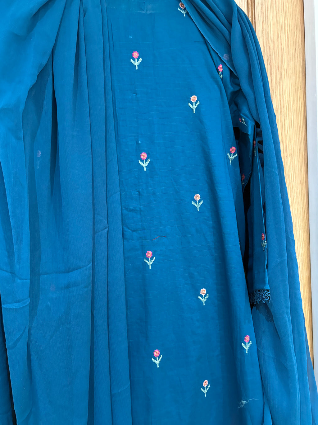 Elegant teal blue 3-piece suit