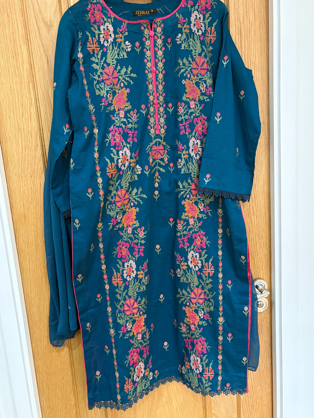 Elegant teal blue 3-piece suit