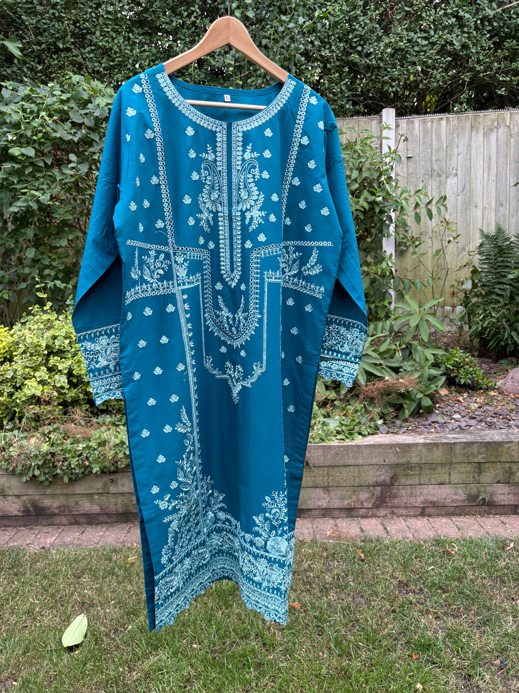Teal-luxury embroidered (3PC)